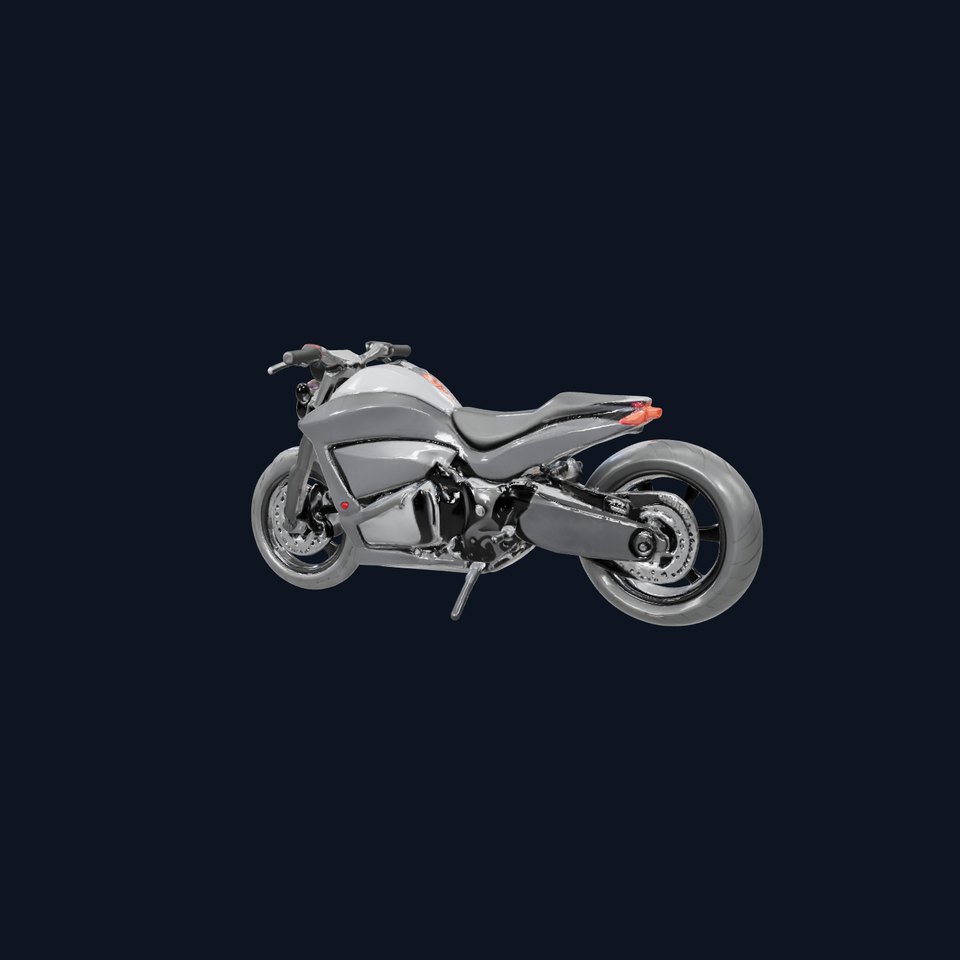 Sleek Black Motorcycle model pack